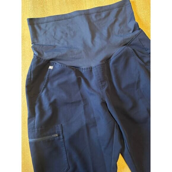 Figs Zamora Maternity Jogger Scrub Pants NAVY BLUE Large - Picture 2 of 5